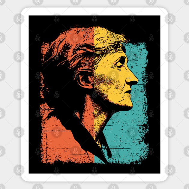 Virginia Woolf Portrait in Retro Pop Art Sticker by TuncGK
